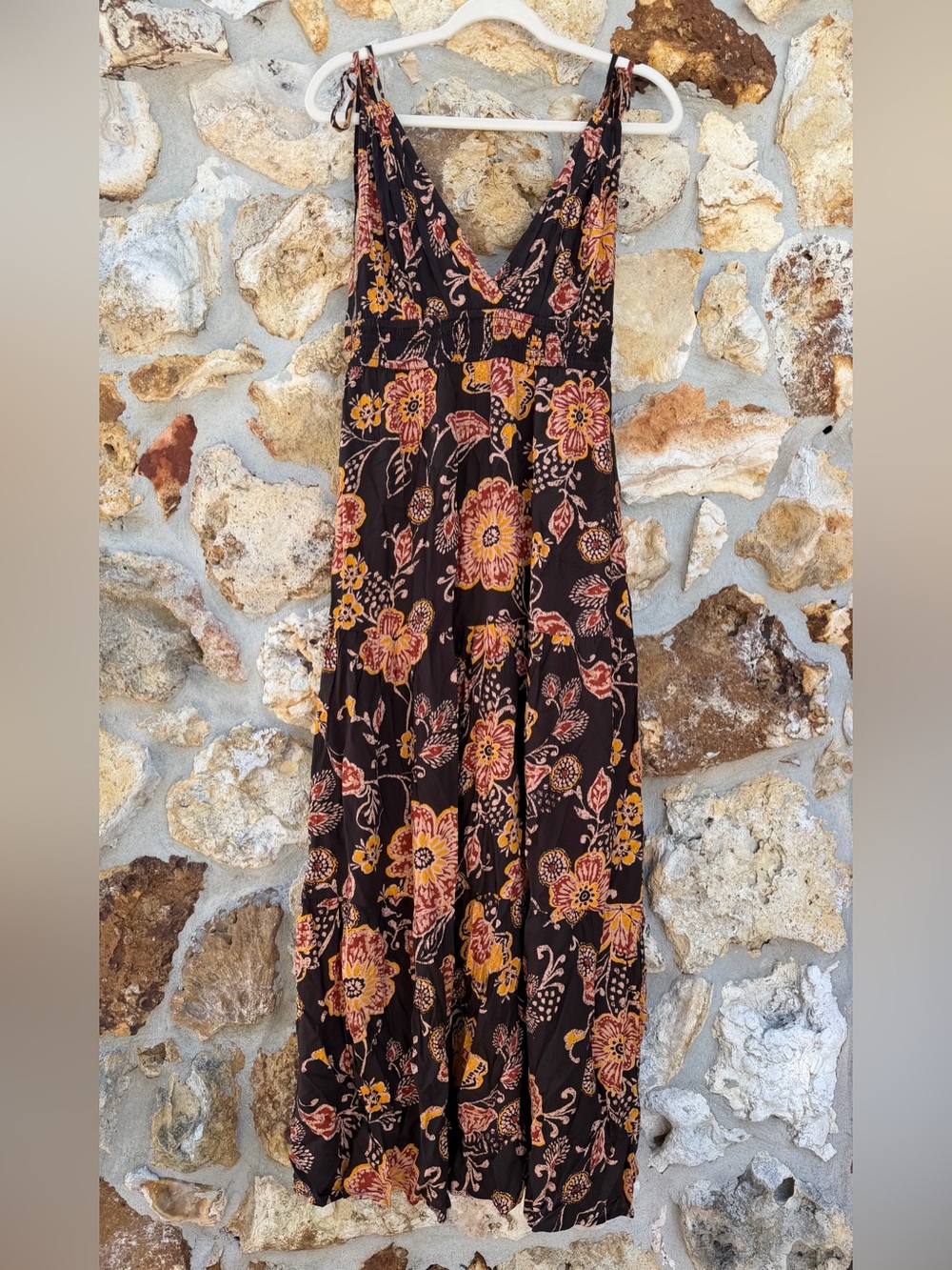 Patrons of peace Thalia dress floral maxi dress rustic brown